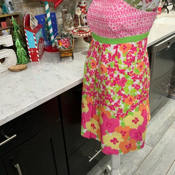 Lilly Pulitzer Betsey Dress Pink Falling For You Floral Strapless Preppy Size 2 - Picture 6 of 15